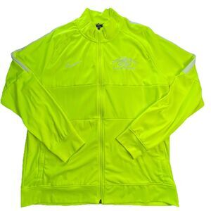 Nike Track Jacket Mens 2XL Neon Yellow Volt Running Tennis Dri Fit Active Wear